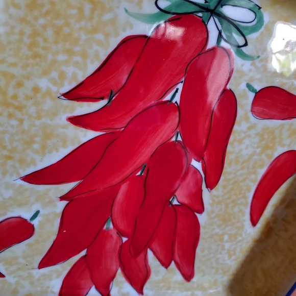 Santa Fe Red Chili Serving Plate, Square 11" Plate - Picture 3 of 7